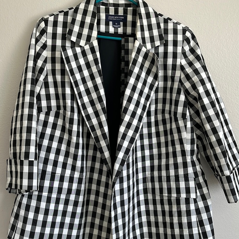 Women’s Blazer Jacket Buffalo Black White checkered